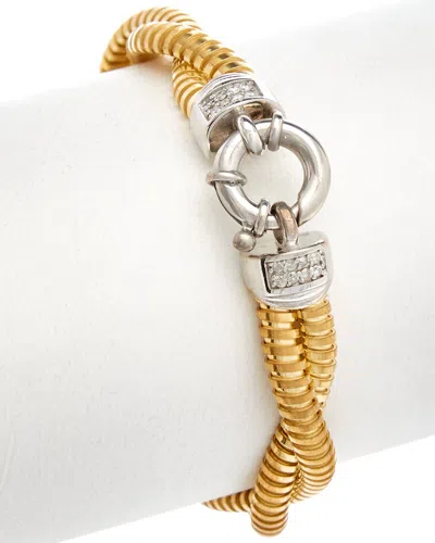 Meshmerise 18k Over Silver 0.16 Ct. Tw. Diamond Bracelet In Multi