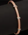 Meshmerise 18k Over Silver 0.18 Ct. Tw. Diamond Bangle Bracelet