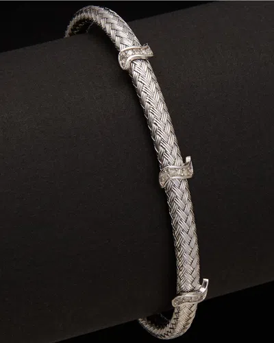 Meshmerise 18k Over Silver 0.18 Ct. Tw. Diamond Bangle Bracelet