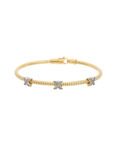 Meshmerise 18k Over Silver 0.18 Ct. Tw. Diamond Bangle Bracelet