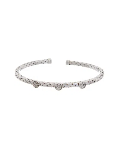 Meshmerise 18k Over Silver 0.18 Ct. Tw. Diamond Bangle Bracelet
