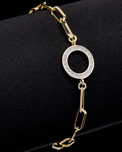 MESHMERISE MESHMERISE 18K OVER SILVER 0.18 CT. TW. DIAMOND CIRCLE BRACELET