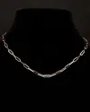 Meshmerise 18k Over Silver 0.18 Ct. Tw. Diamond Paperclip Necklace