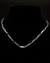 Meshmerise 18k Over Silver 0.18 Ct. Tw. Diamond Paperclip Necklace