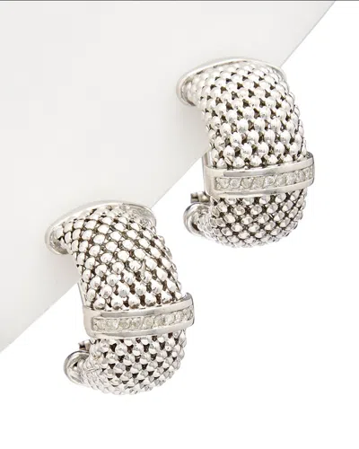 Meshmerise 18k Over Silver 0.2 Ct. Tw. Diamond Clip Earrings