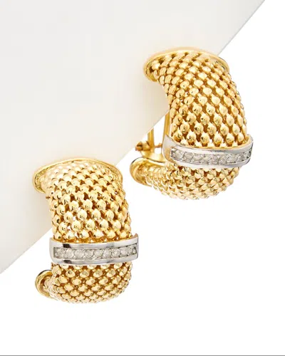Meshmerise 18k Over Silver 0.2 Ct. Tw. Diamond Clip Earrings In Yellow
