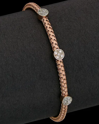 MESHMERISE MESHMERISE 18K OVER SILVER 0.20 CT. TW. DIAMOND BANGLE