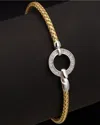 Meshmerise 18k Over Silver 0.12 Ct. Tw. Diamond Bangle Bracelet