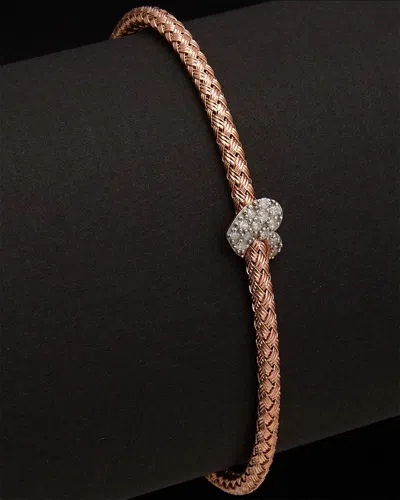 Meshmerise 18k Over Silver 0.20 Ct. Tw. Diamond Bangle Bracelet