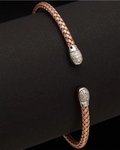Meshmerise 18k Over Silver 0.20 Ct. Tw. Diamond Bangle Bracelet