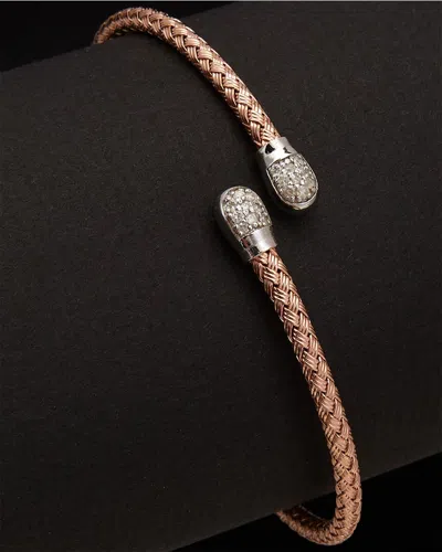 Meshmerise 18k Over Silver 0.20 Ct. Tw. Diamond Bangle Bracelet In Multi