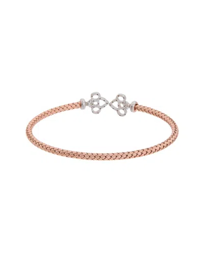 MESHMERISE MESHMERISE 18K OVER SILVER 0.20 CT. TW. DIAMOND MESH BANGLE BRACELET