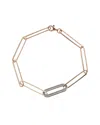 Meshmerise 18k Over Silver 0.20 Ct. Tw. Diamond Paperclip Link Bracelet