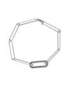 Meshmerise 18k Over Silver 0.20 Ct. Tw. Diamond Paperclip Link Bracelet