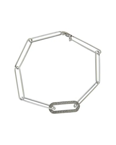 Meshmerise 18k Over Silver 0.20 Ct. Tw. Diamond Paperclip Link Bracelet