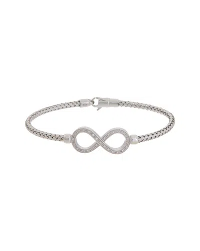 Meshmerise 18k Over Silver 0.25 Ct. Tw. Diamond Mesh Bangle Bracelet In Metallic
