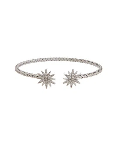 Meshmerise 18k Over Silver 0.25 Ct. Tw. Diamond Mesh Bangle Bracelet