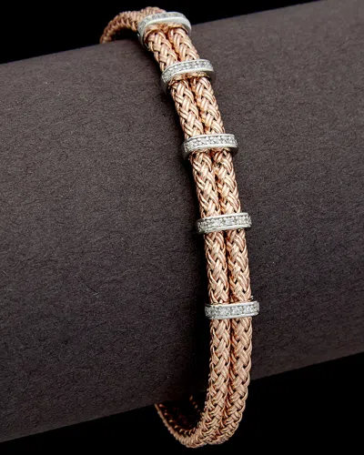 Meshmerise 18k Over Silver 0.25 Ct. Tw. Diamond Mesh Cuff Bracelet In Gold
