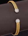 Meshmerise 18k Over Silver Diamond Cuff Bangle