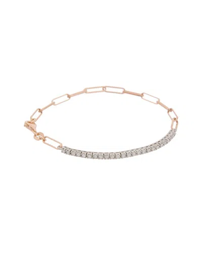 Meshmerise 18k Over Silver 0.33 Ct. Tw. Diamond Bracelet In Metallic
