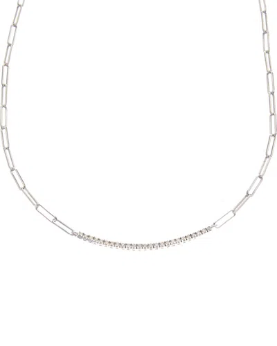Meshmerise 18k Over Silver 0.33 Ct. Tw. Diamond Necklace In Metallic