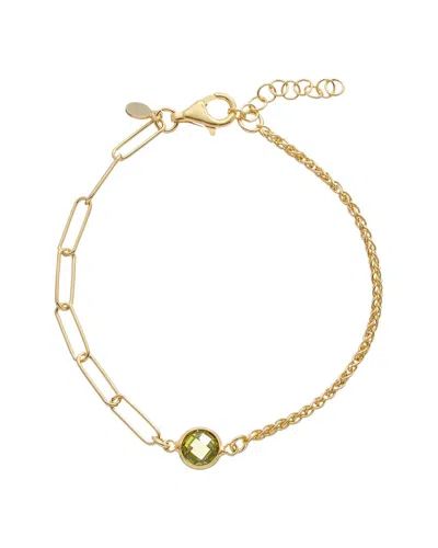 Meshmerise 18k Over Silver 1.00 Ct. Tw. Green Peridot Bracelet In Gold