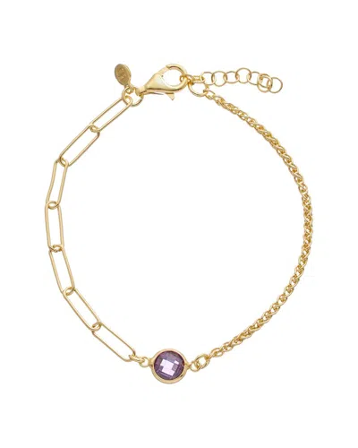 Meshmerise 18k Over Silver 1.00 Ct. Tw. Purple Amethyst Bracelet In Gold