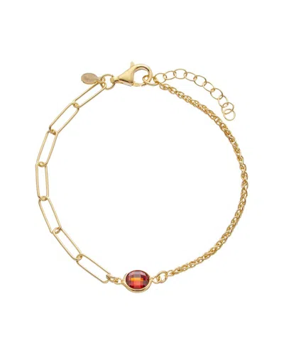 Meshmerise 18k Over Silver 1.00 Ct. Tw. Red Topaz Bracelet
