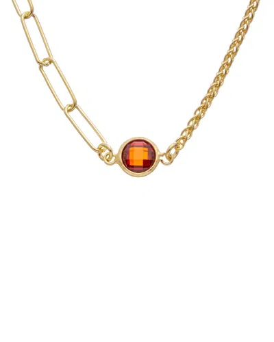 Meshmerise 18k Over Silver 1.00 Ct. Tw. Red Topaz Necklace In Gold