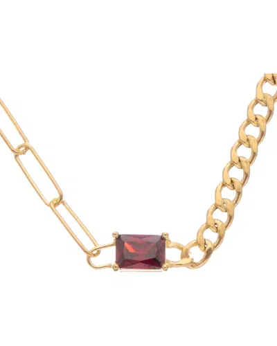 Meshmerise 18k Over Silver 1.50 Ct. Tw. Gemstone Birthstone Paperclip & Curb Chain Necklace