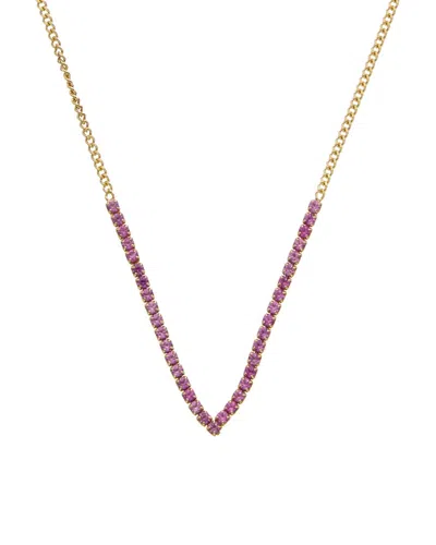 Meshmerise 18k Over Silver 2.00 Ct. Tw. Pink Topaz Necklace In Gold