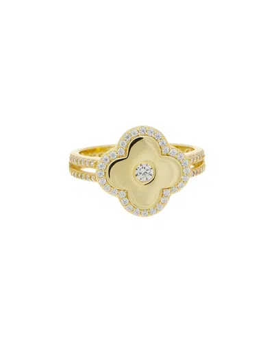 Meshmerise 18k Over Silver Cz Black Onyx Ring
