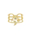 Meshmerise 18k Over Silver Cz Ring