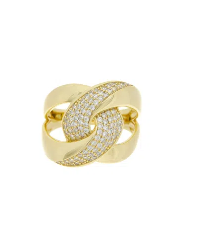 Meshmerise 18k Over Silver Cz Ring In Gray