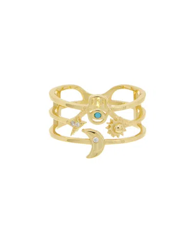 MESHMERISE MESHMERISE 18K OVER SILVER CZ RING
