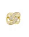 Meshmerise 18k Over Silver Cz Ring