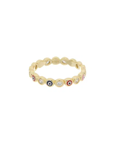 MESHMERISE MESHMERISE 18K OVER SILVER CZ RING