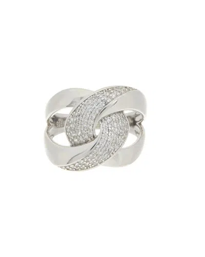 MESHMERISE MESHMERISE 18K OVER SILVER CZ RING