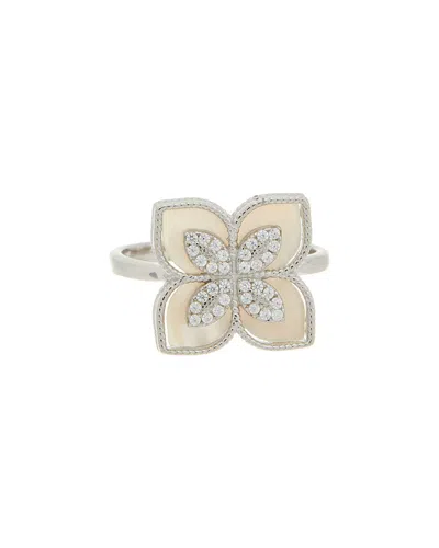 MESHMERISE MESHMERISE 18K OVER SILVER CZ RING