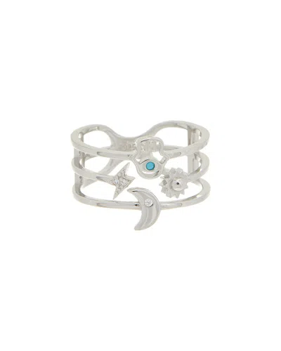 MESHMERISE MESHMERISE 18K OVER SILVER CZ RING