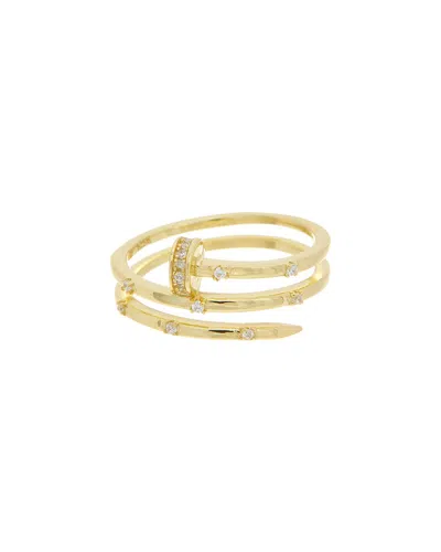 MESHMERISE MESHMERISE 18K OVER SILVER CZ RING