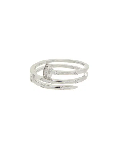 MESHMERISE MESHMERISE 18K OVER SILVER CZ RING