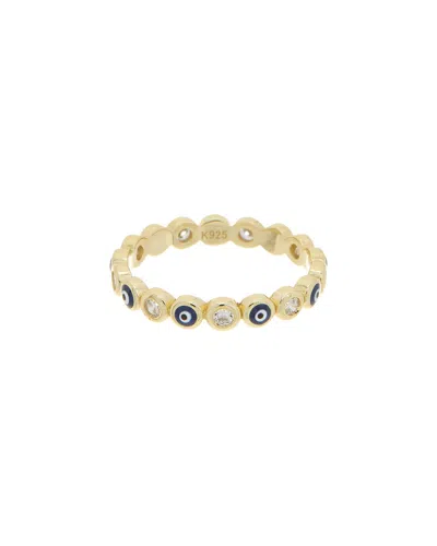 MESHMERISE MESHMERISE 18K OVER SILVER CZ RING
