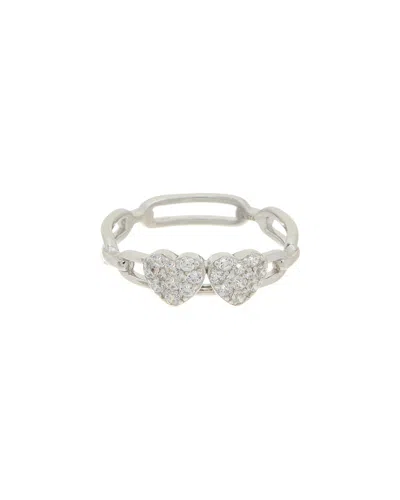 MESHMERISE MESHMERISE 18K OVER SILVER CZ RING