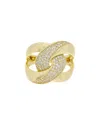Meshmerise 18k Over Silver Cz Ring In Multi