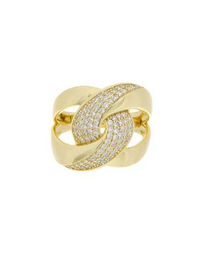 Meshmerise 18k Over Silver Cz Ring In Multi