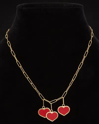 Meshmerise 18k Over Silver Gemstone Paperclip Necklace