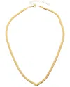 Meshmerise 18k Over Silver Herringbone Choker Necklace In Gold