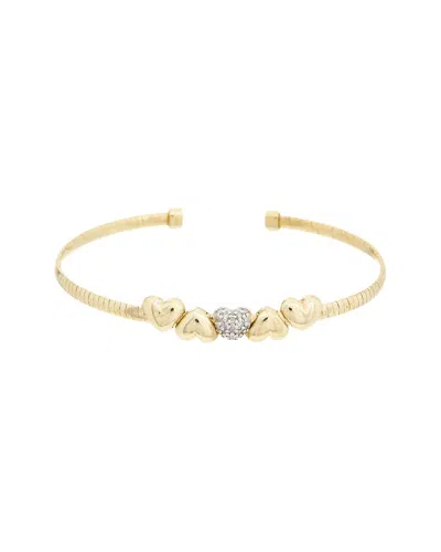 Meshmerise 18k Over Silver Mesh Bangle Bracelet In Gold