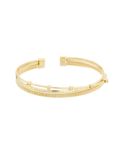 Meshmerise 18k Over Silver Mesh Bangle Bracelet In Gold